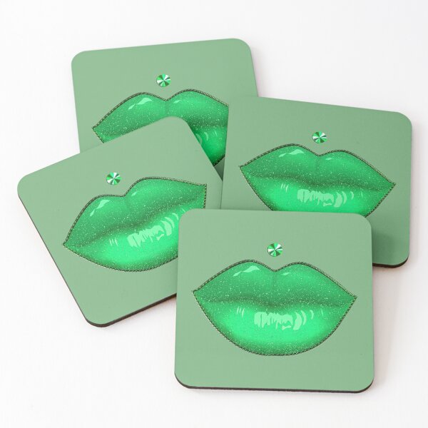 Item preview, Green Lipstick Pout Medusa Lips Piercing - Makeup designed and sold by GlamourChick.
