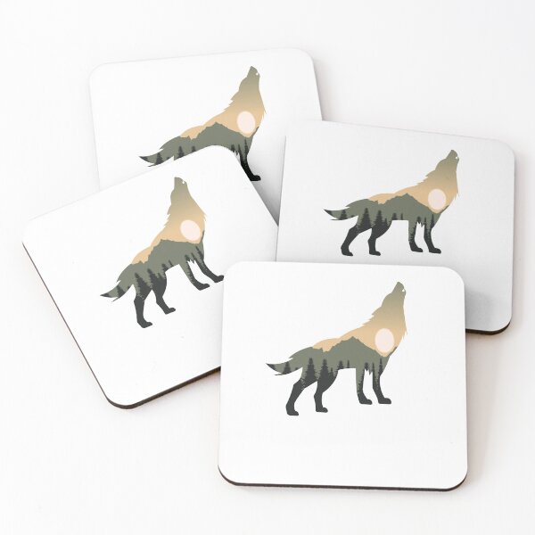 Item preview, wolf forest mountain sunset gift designed and sold by alaechamlal.