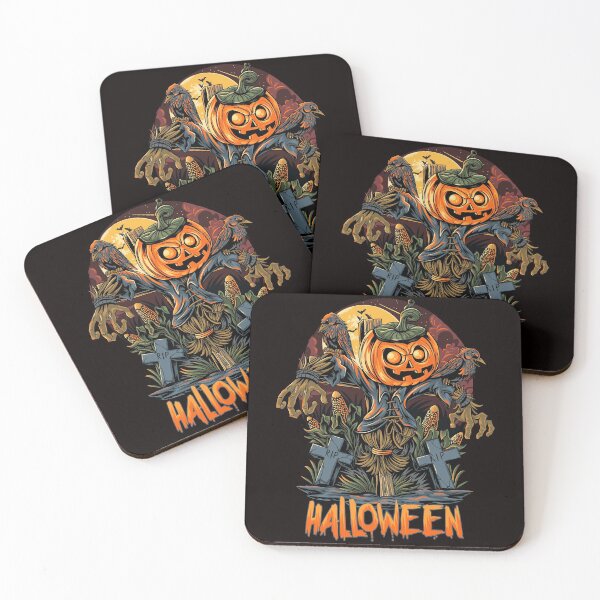 Item preview, Halloween Pumpkin Head Scarecrow In Graveyard designed and sold by Mareom Design.