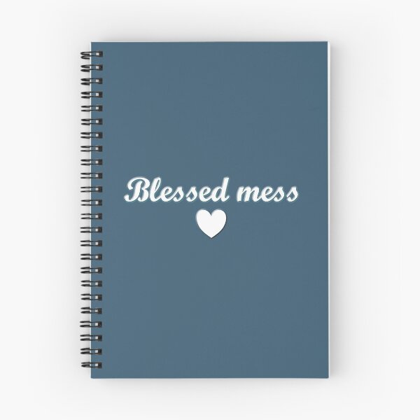 Item preview, Blessed mess srcript text with heart in white designed and sold by CiniArt.