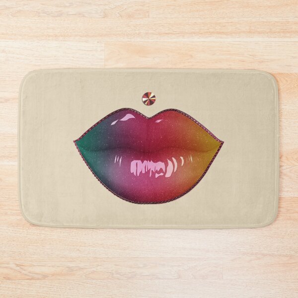Item preview, Lips piercing with pastel makeup pout - rainbow designed and sold by GlamourChick.