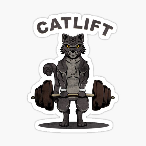 Cat Deadlift Stickers 