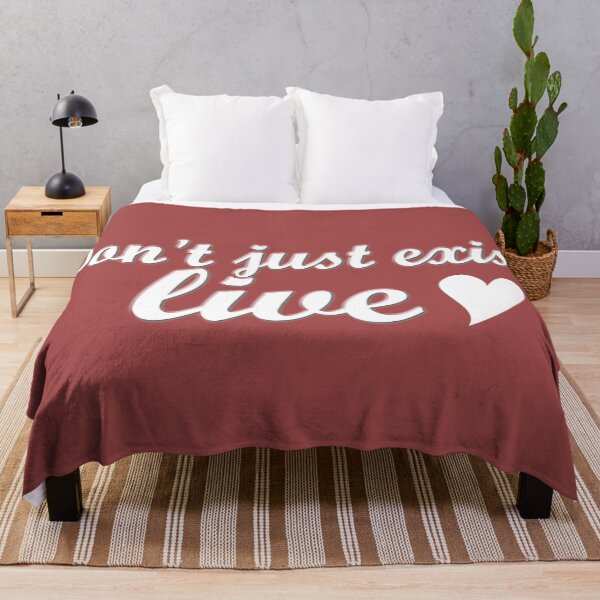 Item preview, Don't just exist, live inspirational script text in white designed and sold by CiniArt.