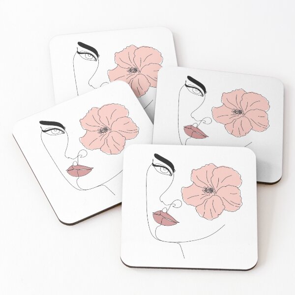 Item preview, Abstract face with flowers by line art drawing. Portrait minimalistic style.  Botanical print.  Fashion print. Beaty salon art designed and sold by OneLinePrint.