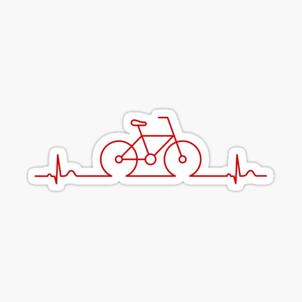 Item preview, Bicycle with heart beat line, ekg. designed and sold by TashaVector.