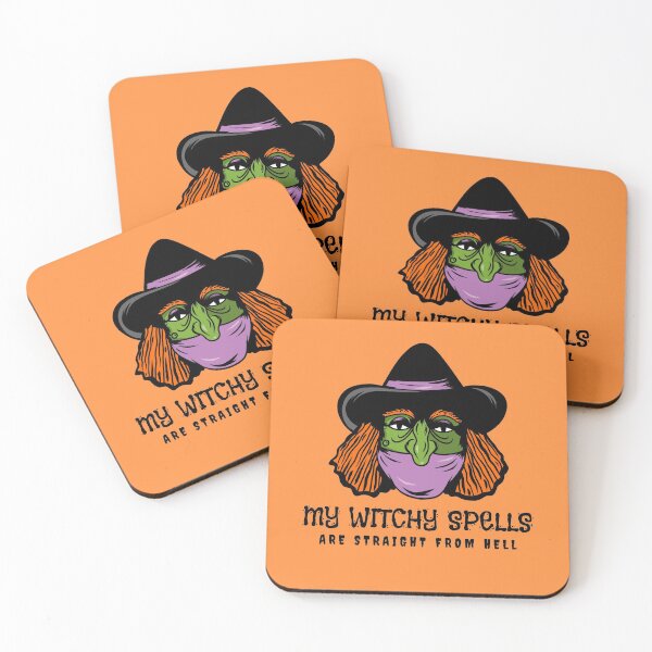 Item preview, My Witchy Spells Are Straight From Hell | Halloween Holiday | Witch with Covid Mask designed and sold by Ainbowz-Artwork.
