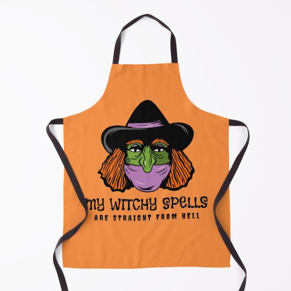 Item preview, My Witchy Spells Are Straight From Hell | Halloween Holiday | Witch with Covid Mask designed and sold by Ainbowz-Artwork.