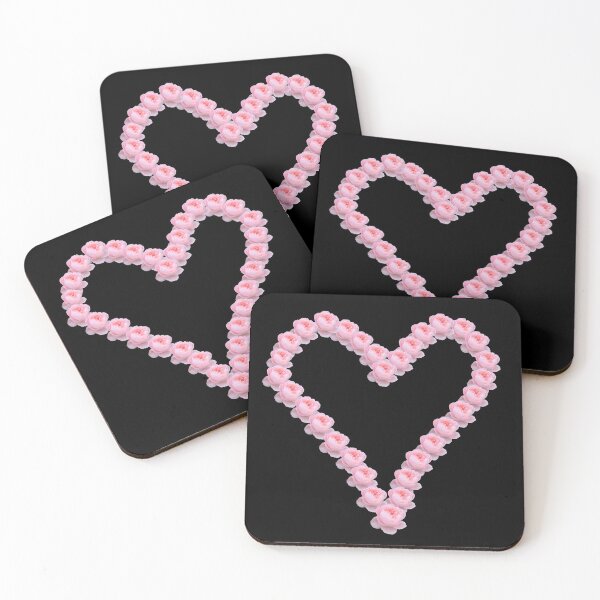 Item preview, Cute Pink Rose Love Heart Large on Black designed and sold by CottoVerdi.