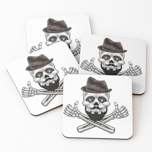 Item preview, Hipster skull with beard by Haus of Butterfly designed and sold by hausofbutterfly.