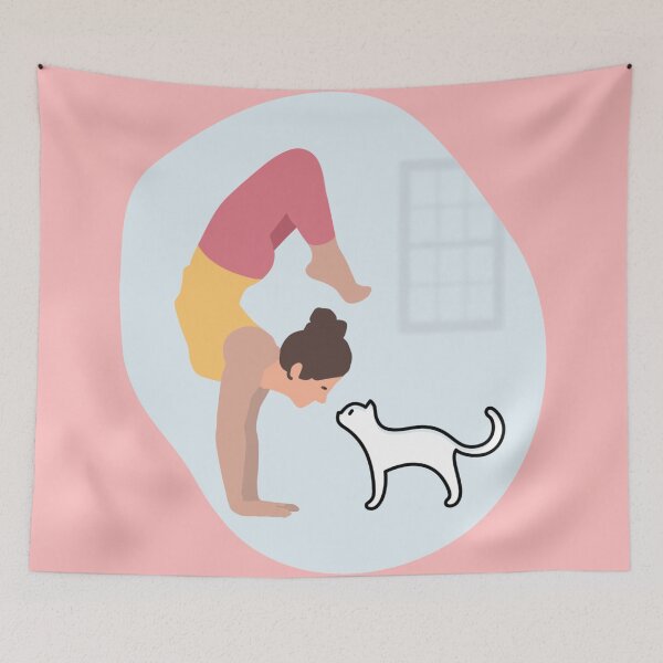 Item preview, Yoga with cat scorpion handstand designed and sold by Trio's Stuff.