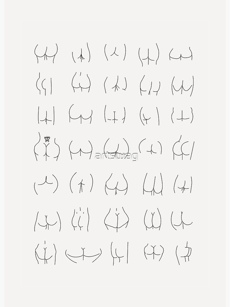 Zeichen-Hintern in unterschiedlichen Schriftarten - Butt Types