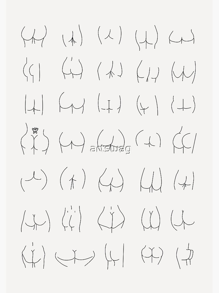 Funny Butts - Types of Bums - Butts Shapes and Sizes Poster for Sale by  artswag