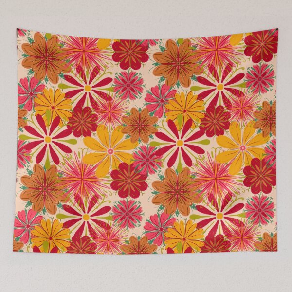 Item preview, Floral artwork red designed and sold by Anastasia Toska.