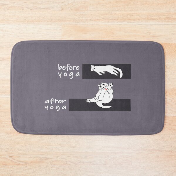 Item preview, Before Yoga, after yoga funny cat stretching gift designed and sold by CareShare Design.