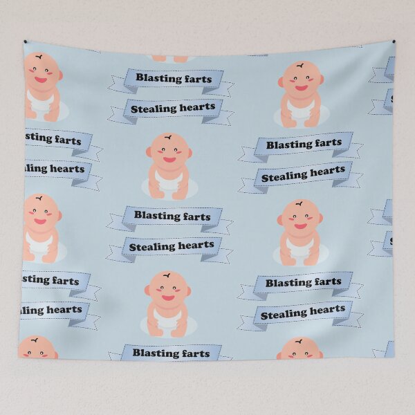 Item preview, Stealing hearts and blasting farts cute baby blue straight banner designed and sold by Deegital18.