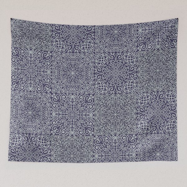 Item preview, Patterned tiles quilt, purple designed and sold by ToEllaBloom.