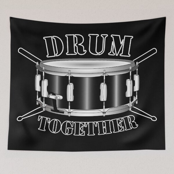 Item preview, Drum together text snare drum and sticks for drummers designed and sold by CiniArt.