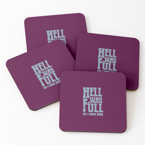 Item preview, Hell was full so I came Back Light Blue and Purple Graphic Illustration designed and sold by AirsoftBD.