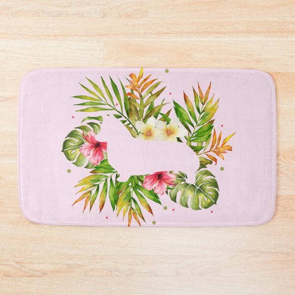 Item preview, Corgi Silhouette - Tropical Leaves designed and sold by MaplewoodMerch.