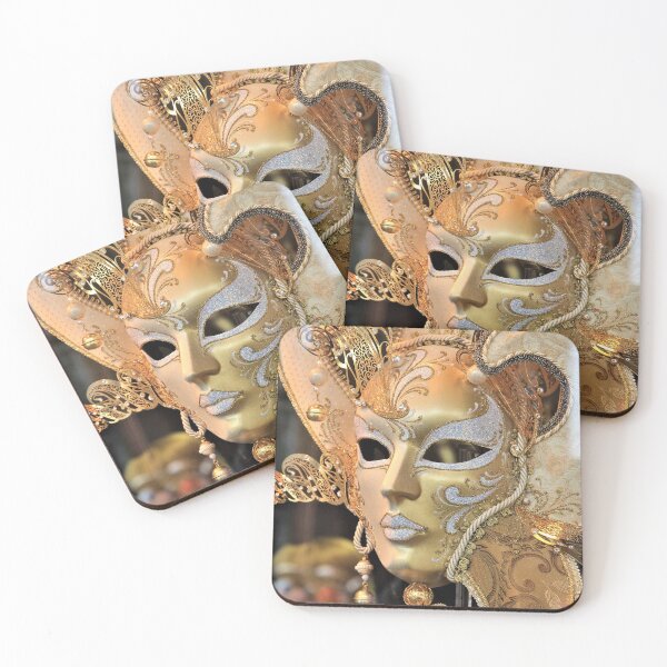 Item preview, Venetian mask, gold / white  designed and sold by DeVeauDesign.
