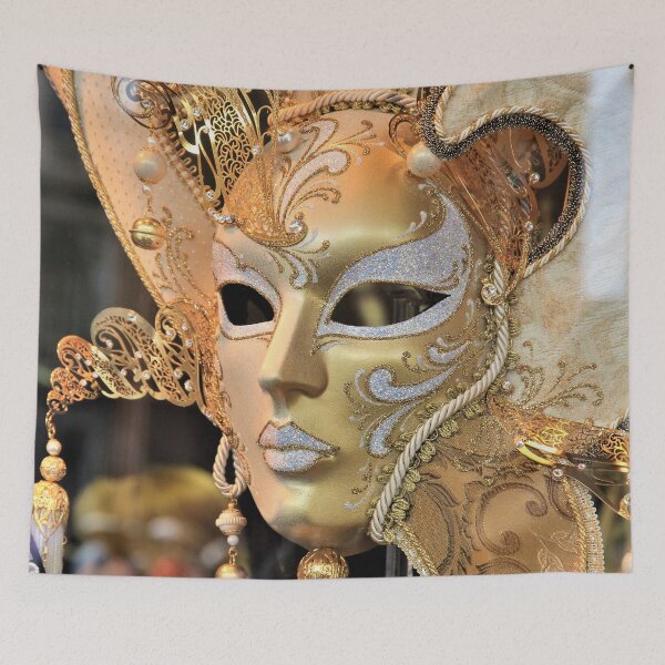 Item preview, Venetian mask, gold / white  designed and sold by DeVeauDesign.