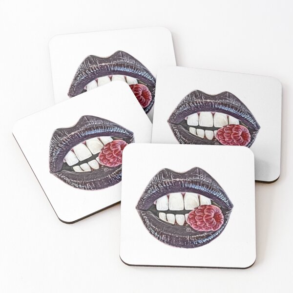 Item preview, Glossy black lips and raspberry  designed and sold by polymathicbeast.