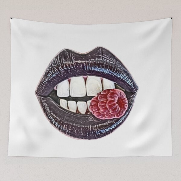 Item preview, Glossy black lips and raspberry  designed and sold by polymathicbeast.