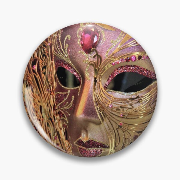 Item preview, Venetian mask, gold / pink designed and sold by DeVeauDesign.