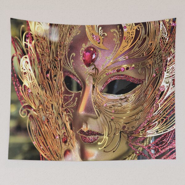Item preview, Venetian mask, gold / pink designed and sold by DeVeauDesign.