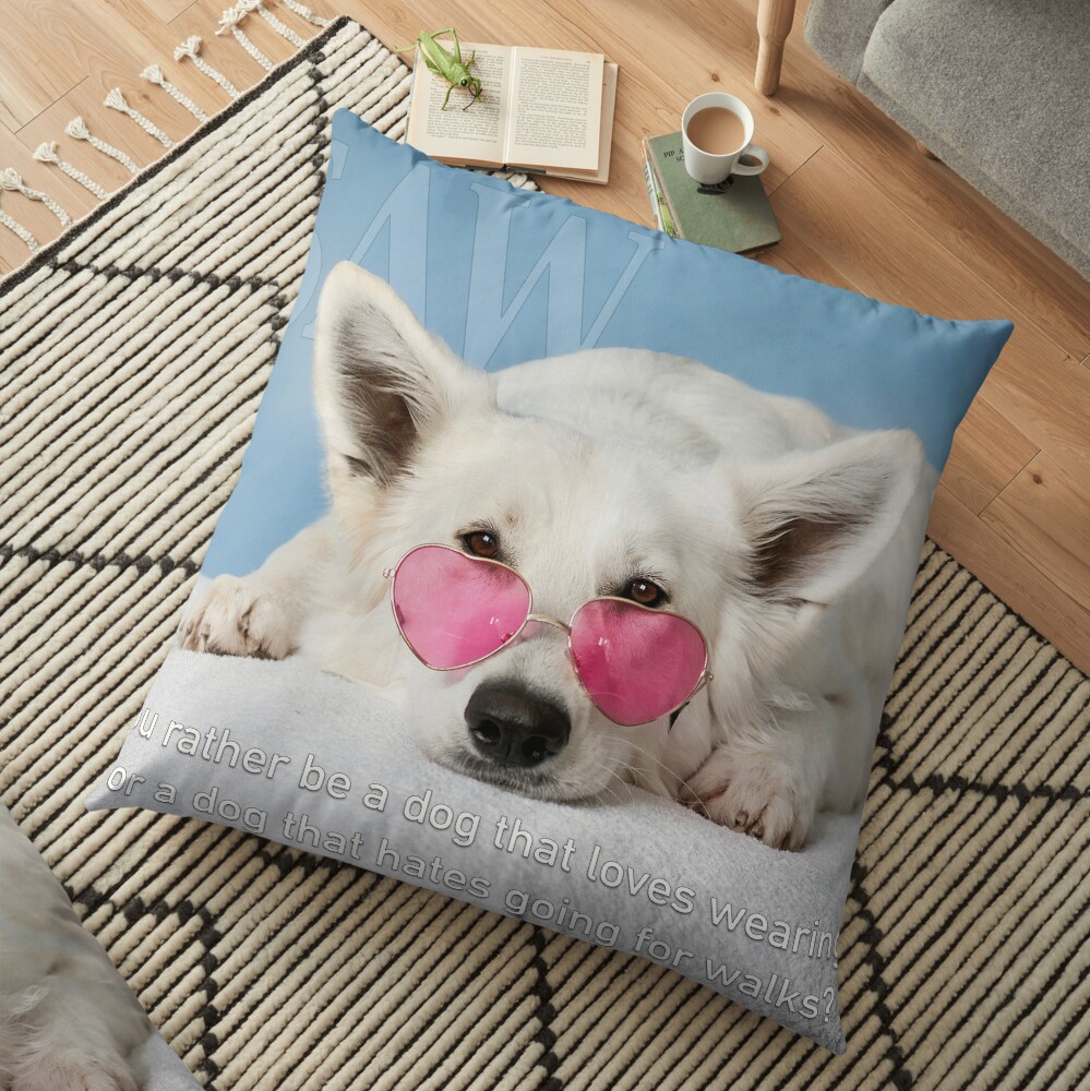Loves Glasses or Hates Walks Floor Pillow