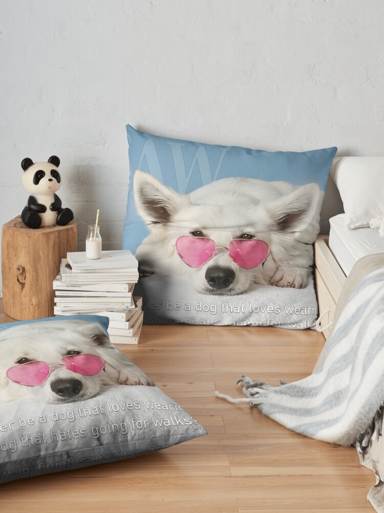 Alternate view of Loves Glasses or Hates Walks Floor Pillow