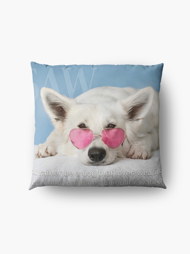 Alternate view of Loves Glasses or Hates Walks Floor Pillow