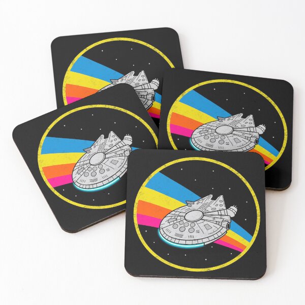 Item preview, Retro Space Adventure Falcon Ship Rainbow  designed and sold by Milasneeze.