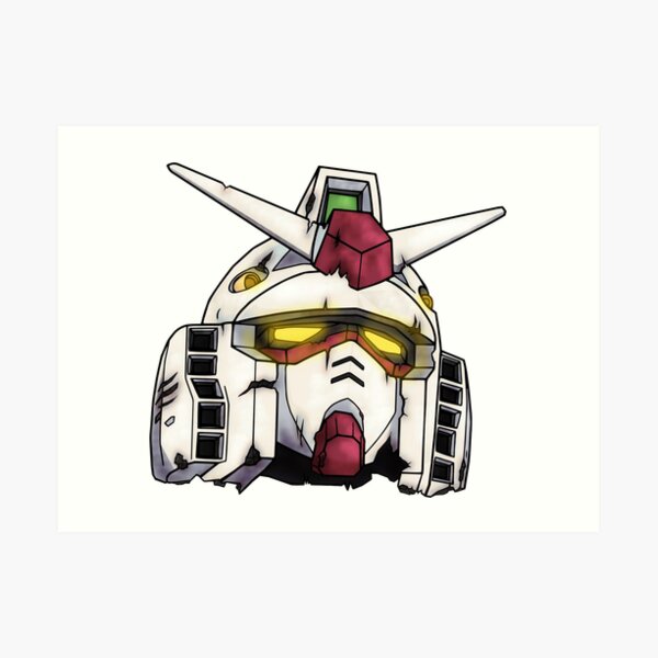 Gundam RX-78-2 Weathered Head Design Art Print