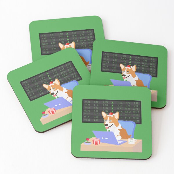 Item preview, Merry Christmas Stock market Corgi Woof of Wall Street Stock Trader  designed and sold by twicetrader.