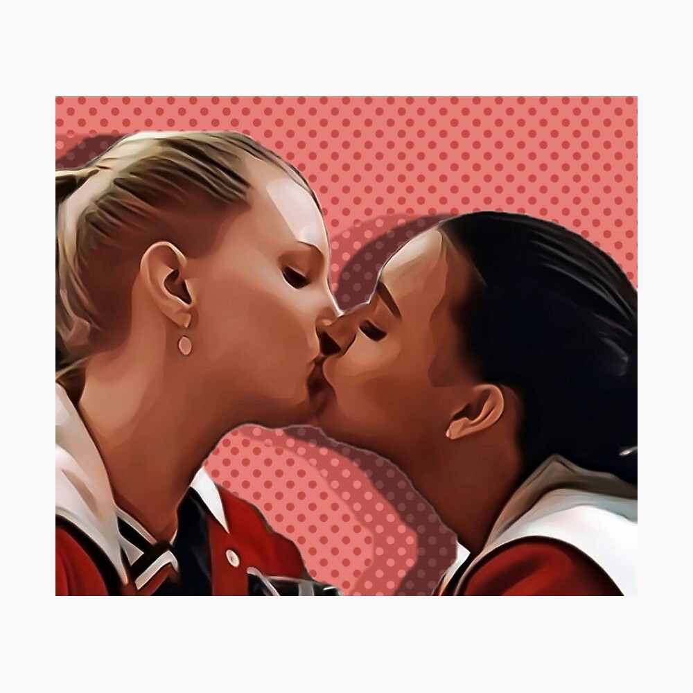 Brittana- Brittany and Santana kiss kissing- glee/