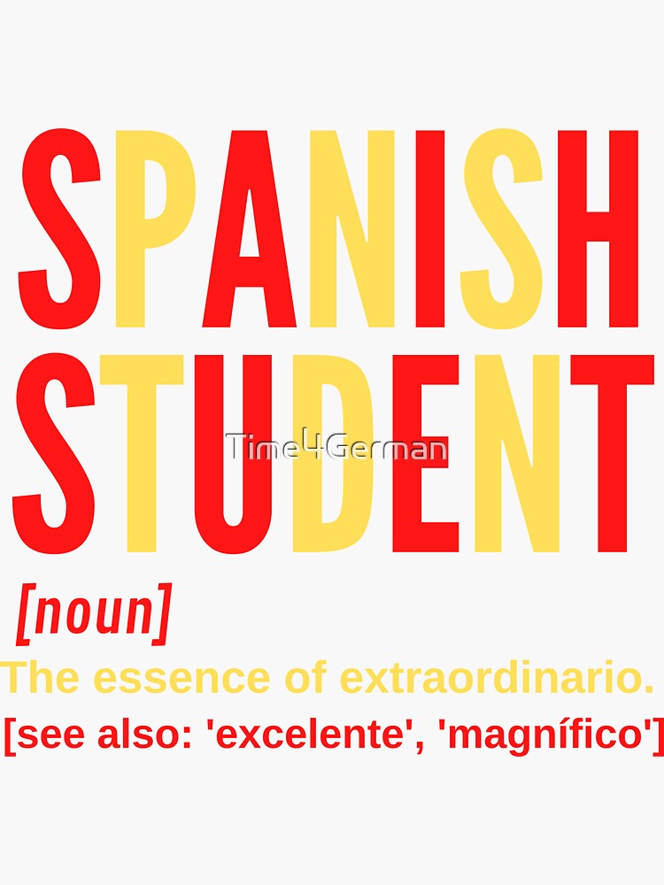 "Spanish Learner Español Dictionary Definition Male" Sticker for Sale