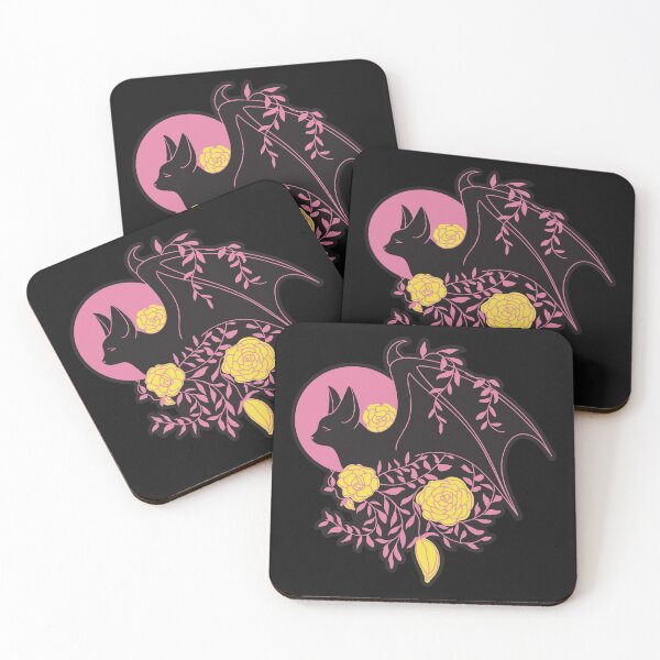 Item preview, Bat & Flowers (Pink/Black) designed and sold by ninebats.