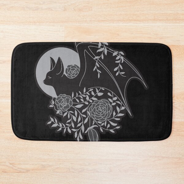 Item preview, Bat & Flowers (White/Black) designed and sold by ninebats.