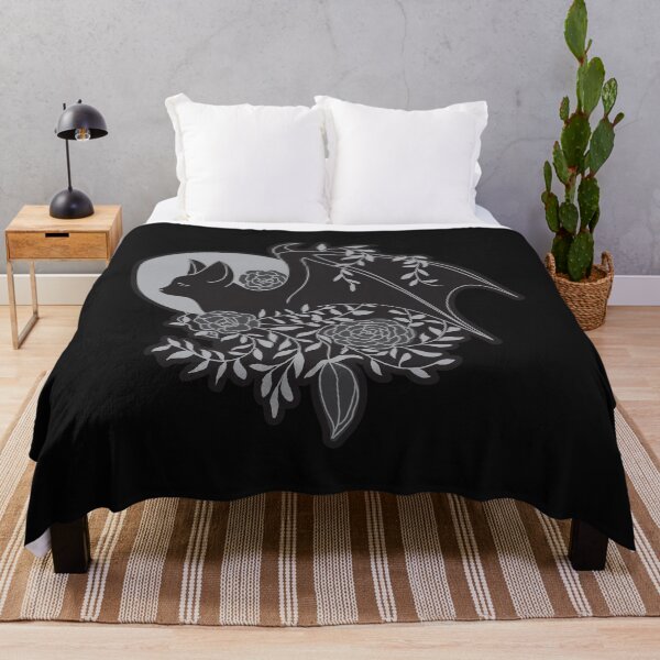 Item preview, Bat & Flowers (White/Black) designed and sold by ninebats.