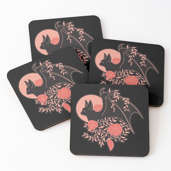 Item preview, Bat & Flowers (Red/Black) designed and sold by ninebats.