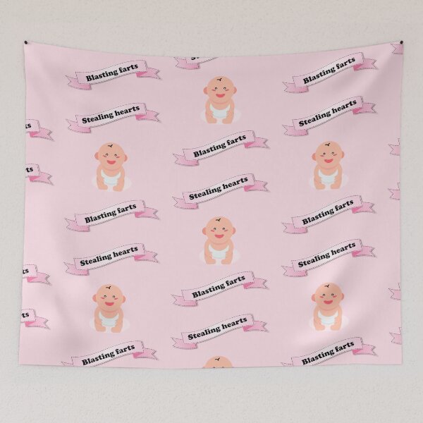 Item preview, Stealing hearts and blasting farts cute baby pink banner designed and sold by Deegital18.