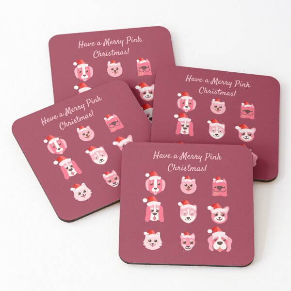 Item preview, Pink Cute Dogs Greet You a Merry Pink Christmas designed and sold by twicetrader.