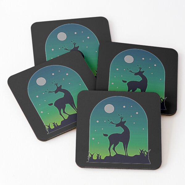 Item preview, Deer in sillhoute in woods designed and sold by Sonia dutta_art.