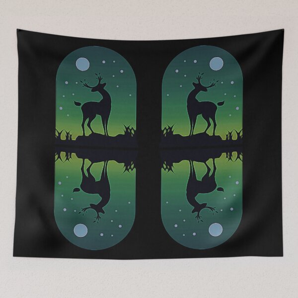 Item preview, Deer in sillhoute in woods designed and sold by Sonia dutta_art.