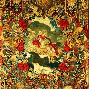 SEASONS AND ELEMENTS, AIR AND JUPITER, LOUIS XIV French Royal Embroidery  Tapestry Detail Spiral Notebook for Sale by BulganLumini