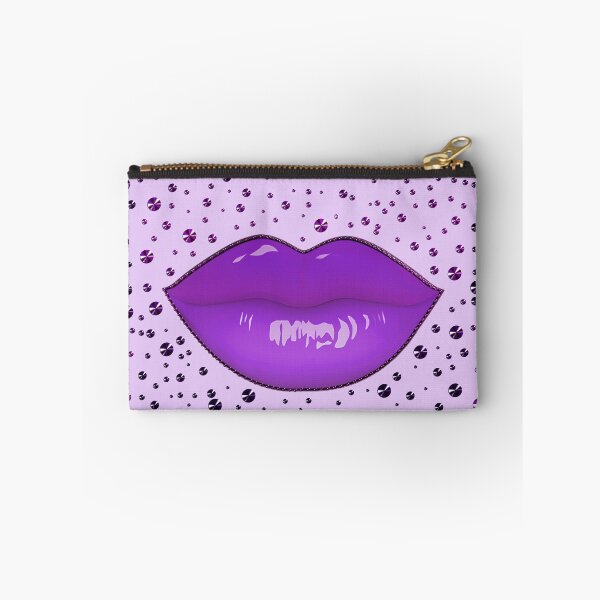 Item preview, Purple lipstick lip makeup sexy kiss mouth madonna piercing designed and sold by GlamourChick.