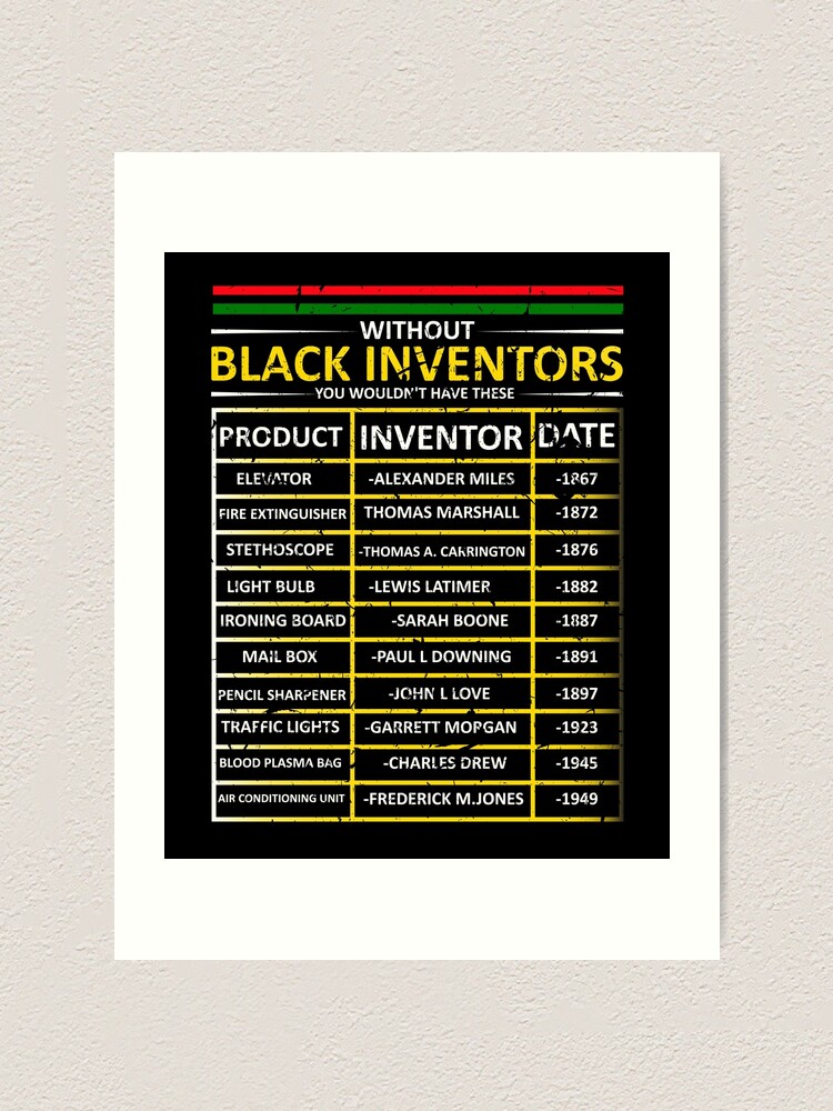 Geschichte Der Schwarzen Erfinder Black History Month" Kunstdruck Von  Cameronryan | Redbubble