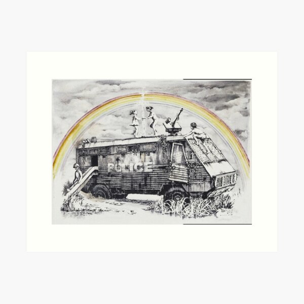 Artikel-Vorschau von Banksy Polizei-Aufstand Van Dismaland Geschenkdruck 2015, designt und verkauft von WE-ARE-BANKSY.