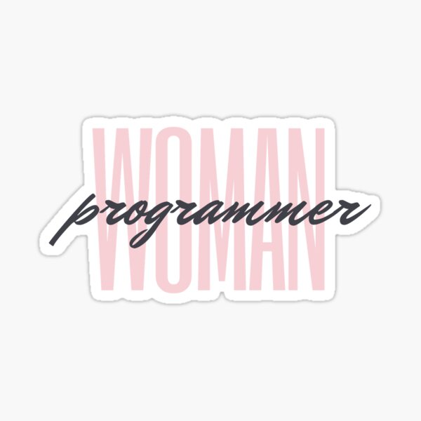 Woman programmer simple pink Sticker